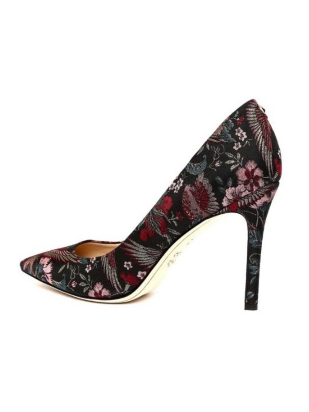 NWOT Sam Edelman Hazel Taper Toe Heeled Pump - Bird Print Fabric - Picture 12 of 14